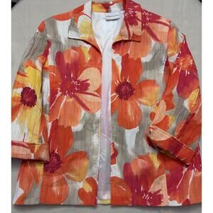 Alfred Dunner Spring Flower Jacket Size 12 casual, beachside, spring, cruise
